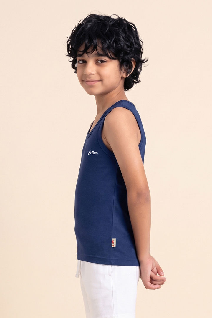 Lee Cooper Boys Solid Vest (Pack of 2) - Multicolor — image 3